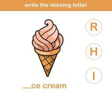 write the missing letter,illustration, vector