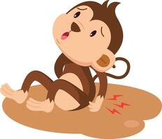 cute cartoon monkey character on white background illustration vector