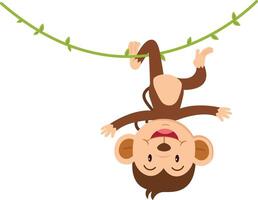 cute cartoon monkey character on white background illustration vector