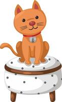 The cat sits on a chair vector