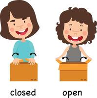 Opposite open and closed illustration vector