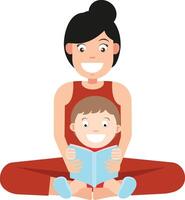 illustration of a kid boy reading a book vector