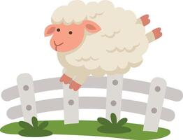 cute cartoon sheep character on white background illustration vector