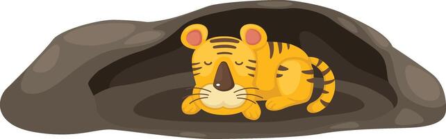 illustration of isolated tiger on white background vector