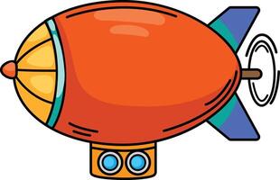 illustration of zeppelin outline white on background vector