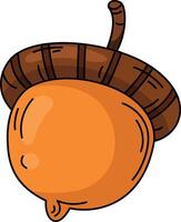 illustration of acorn outline white on background vector