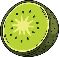 illustration of colorful kiwi outline white on background vector