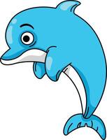 illustration of colorful dolphin outline white on background vector