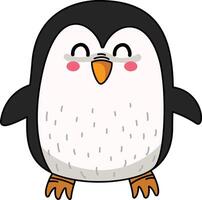 illustration of colorful penguin outline white on background vector