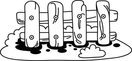 illustration of colorful fence outline white on background vector
