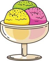 ice cream outline white on background vector