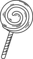 illustration of lollipop outline white on background vector