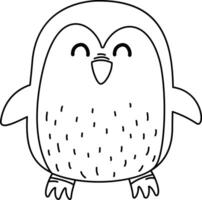 illustration of colorful penguin outline white on background vector