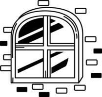 illustration of window outline white on background vector