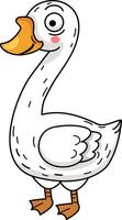 illustration of duck outline white on background vector