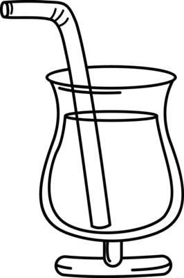 illustration of juice outline white on background