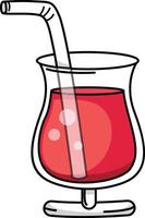 illustration of juice outline white on background vector