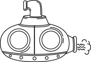 illustration of submarine outline white on background vector