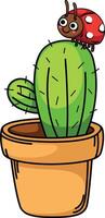 illustration of cactus outline isolated on white background vector