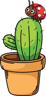 illustration of cactus outline isolated on white background