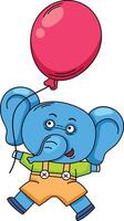 illustration of elephant character outline white on background vector