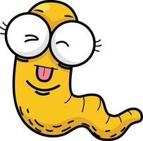illustration of earthworm outline character isolated on white background vector