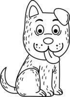 illustration of dog outline character outline white on background vector