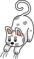 illustration of cat outline white on background vector