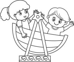Illustration of kid playing outside vector