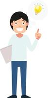 man is thinking of good ideas illustration vector
