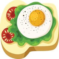 Sandwich with Fried egg Fast food vector