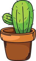 illustration of cactus outline isolated on white background vector