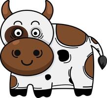 illustration of cow outline character white on background vector