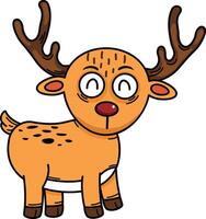 illustration of reindeer outline character white on background vector