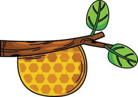 illustration of beehive outline white on background vector