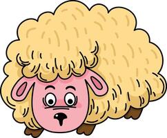 illustration of sheep outline character isolated on white background vector