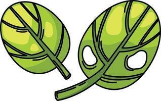 illustration of leaf outline white on background vector