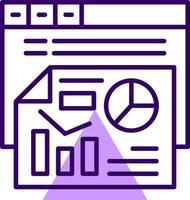 Data analysis Outline Slip Icon Style vector