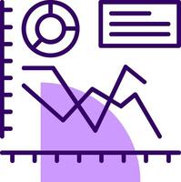 Line chart Outline Slip Icon Style vector