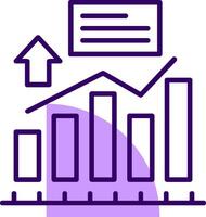 Bar chart Outline Slip Icon Style vector