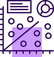 Scatter plot Outline Slip Icon Style vector