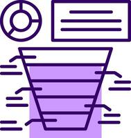 Funnel chart Outline Slip Icon Style vector