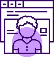 Unique visitors Outline Slip Icon Style vector
