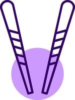 Chopsticks Outline Slip Style Icon vector