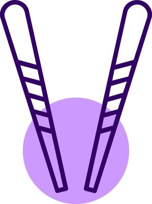 Chopsticks Outline Slip Style Icon