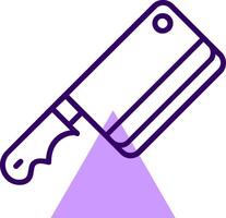 Butcher Knife Outline Slip Style Icon vector