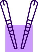 Chopsticks Outline Slip Style Icon vector