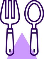 Spoon and Fork Outline Slip Style Icon vector