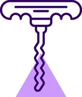 Corkscrew Outline Slip Style Icon vector