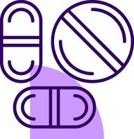 Pills Outline Slip Style Icon vector